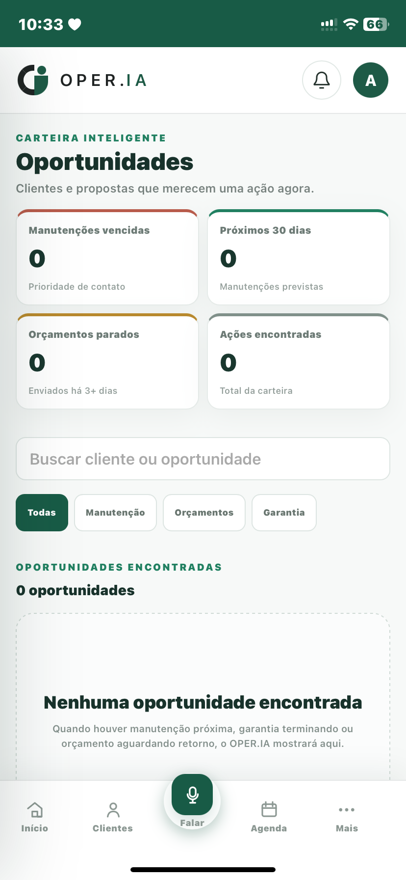 Carteira inteligente de oportunidades